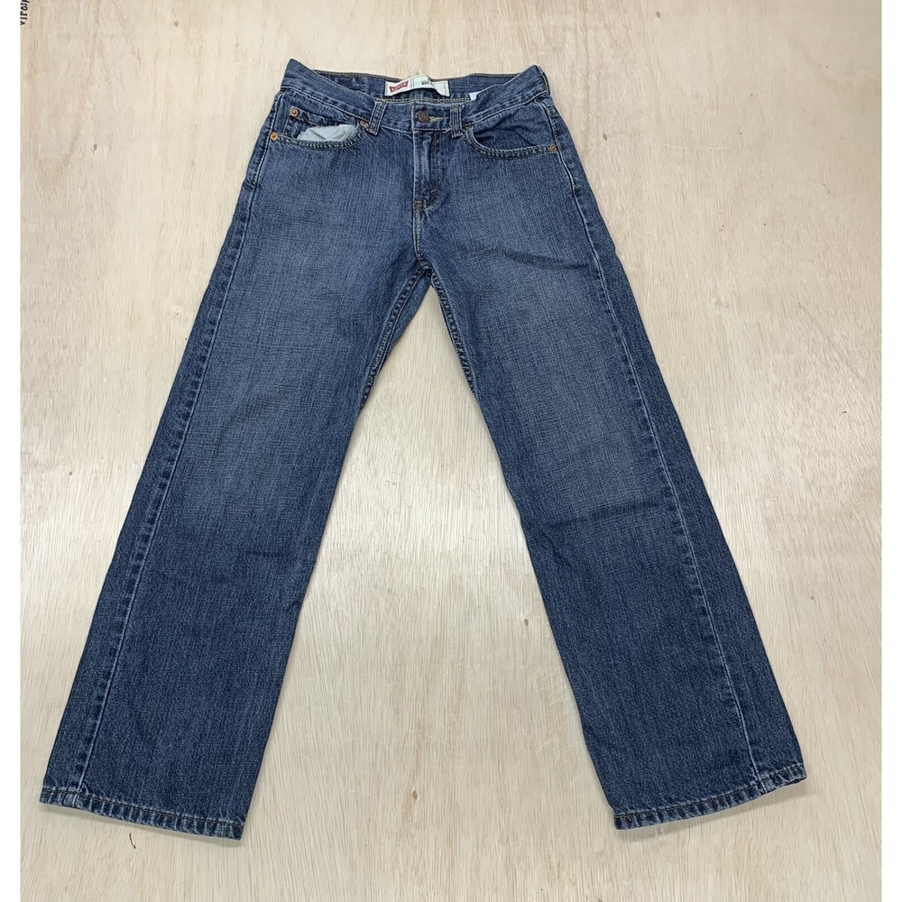Levis 550 Jeans Boys 14 Slim Relaxed Straight Leg Medium‎ Blue Denim Logo 26x27 - Picture 8 of 8